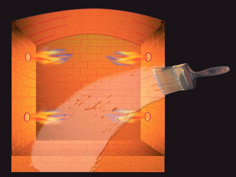 Ceramic coating for refractories, kilns and furnaces zircoat