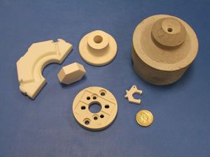 Pressed ceramics and formed industrial ceramic shapes, custom ceramic parts and components